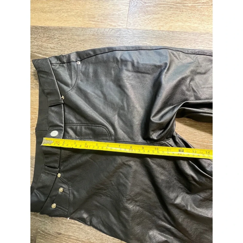Tagoo Faux‎ Leather Pants Women Large Black High Waisted Stretch Leggings Skinny